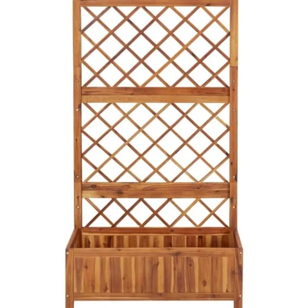 Odlingslåda upphöjd med spaljé 85x38x150 cm massivt akaciaträ - Upphöjd Odlingslåda - Upphöjda Odlingslådor - Home & Living