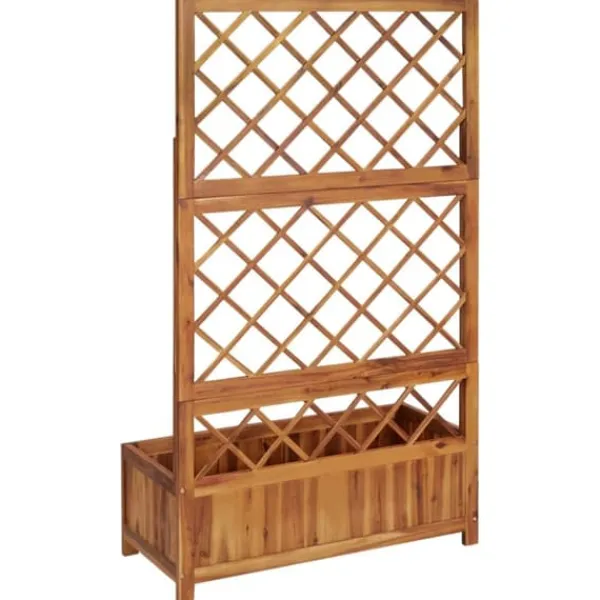 Odlingslåda upphöjd med spaljé 85x38x150 cm massivt akaciaträ - Upphöjd Odlingslåda - Upphöjda Odlingslådor - Home & Living