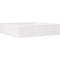 vidaXL Odlingslåda vit 100x100x23 cm massiv furu