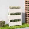 vidaXL Odlingslåda vit 77x25x104,5 cm massiv furu