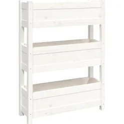 vidaXL Odlingslåda vit 77x25x104,5 cm massiv furu