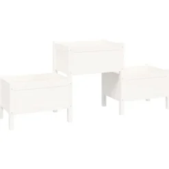Outlet Odlingslåda Vit 178,5x44x75 cm massiv furu Planteringsbänkar
