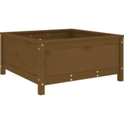 Best Odlingslåda 82,5x82,5x39 cm honungsbrun massiv furu Planteringsbänkar