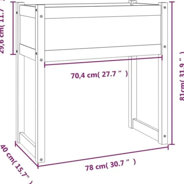 Best Odlingslåda 78x40x81 cm massiv furu - Odlingslåda Upphöjd - Odlingslådor Upphöjda - Home & Living Planteringsbänkar