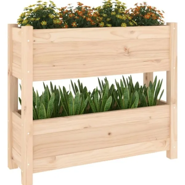 New Odlingslåda 77x25x66 cm massiv furu Planteringsbänkar