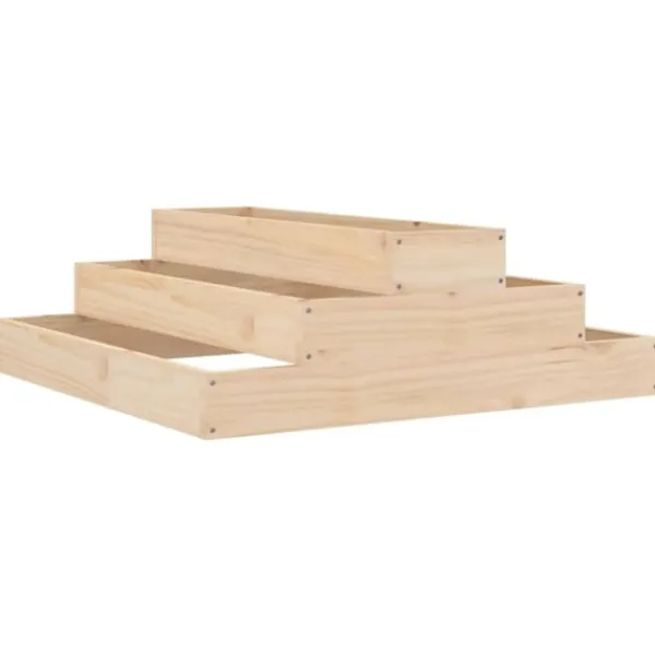 vidaXL Odlingslåda 80x80x27 cm massiv furu