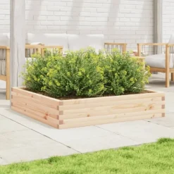 vidaXL Odlingslåda 110x110x23 cm massivt furuträ