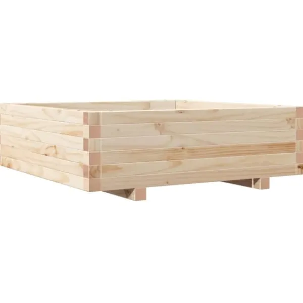vidaXL Odlingslåda 80x80x26,5 cm massivt furuträ