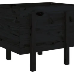 vidaXL Odlingslåda 62x50x57 cm svart massiv furu