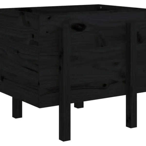 vidaXL Odlingslåda 62x50x57 cm svart massiv furu
