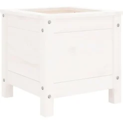 vidaXL Odlingslåda 40x40x39 cm vit massiv furu