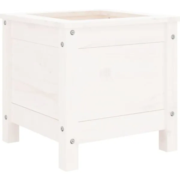 vidaXL Odlingslåda 40x40x39 cm vit massiv furu