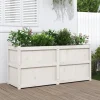 Outlet Odlingslåda 150x50x70 cm vit massiv furu Planteringsbänkar