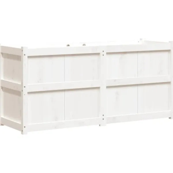 Outlet Odlingslåda 150x50x70 cm vit massiv furu Planteringsbänkar
