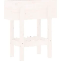 Best Odlingslåda 62x30x69 cm vit massiv furu Planteringsbänkar