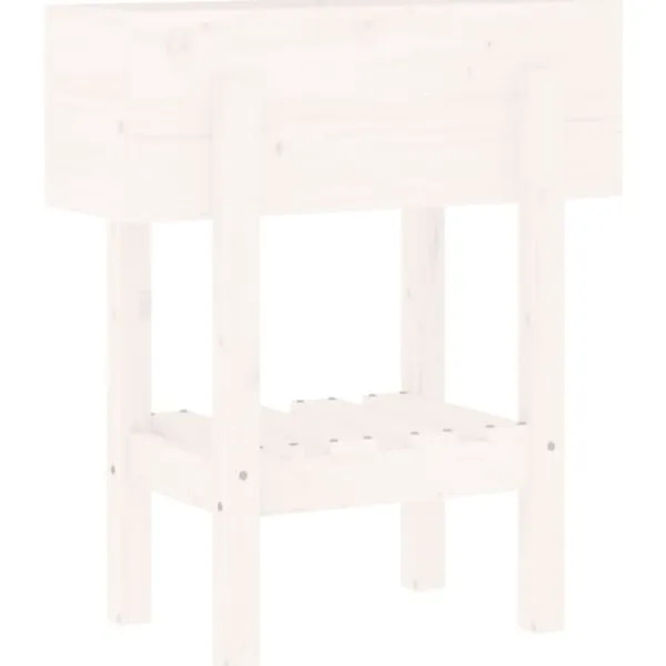 Best Odlingslåda 62x30x69 cm vit massiv furu Planteringsbänkar