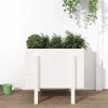 vidaXL Odlingslåda 62x50x57 cm vit massiv furu
