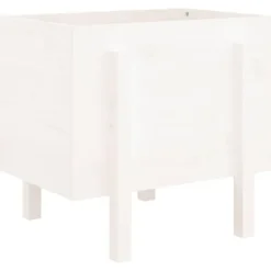 vidaXL Odlingslåda 62x50x57 cm vit massiv furu