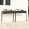 Outlet Odlingslådor 2 st - Galvaniserat stål, höga ben | Färg: Antracit | Storlek: 120x50x80 cm Planteringsbänkar