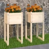 Discount Odlingslådor 2 st i massiv furu | Storlek: 40x40x81 cm Planteringsbänkar
