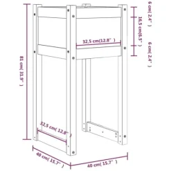 Discount Odlingslådor 2 st i massiv furu | Storlek: 40x40x81 cm Planteringsbänkar