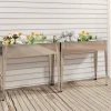 Best Odlingslådor i galvaniserat stål - Hållbara och dekorativa | 2 st | Färg: Silver | Storlek: 90x40x80 cm Krukor & Växtbehållare