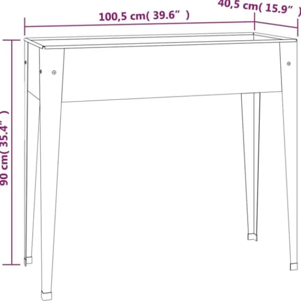 Best Odlingslådor i galvaniserat stål - Hållbara och dekorativa | 2 st | Färg: Silver | Storlek: 90x40x80 cm Krukor & Växtbehållare
