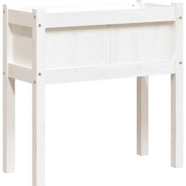 Sale Odlingslådor med ben vit 70x31x70 cm massiv furu Planteringsbänkar