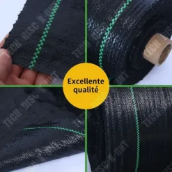 Best Ogräsbekämpningsmatta - TECH DISCOUNT - 1.2x50M - Svart polypropen - Miljövänlig - Hållbar Markduk & Fiberduk