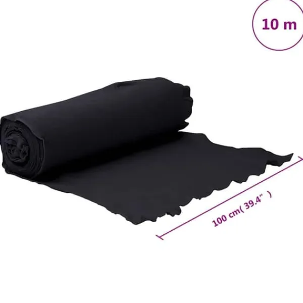 New Ogräsduk i polyesterfiber - Hållbar dräneringsduk | Färg: Svart | Storlek: 1x10 m Markduk & Fiberduk