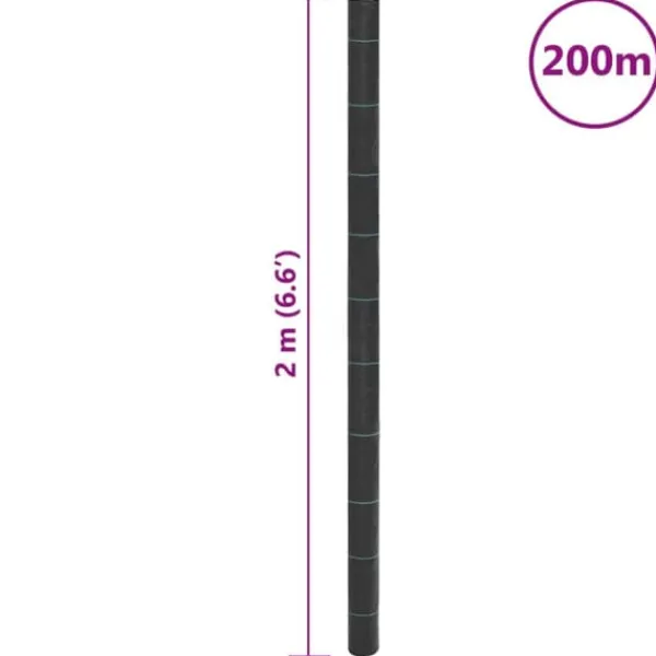 Ogräsmatta för effektiv ogräsbekämpning - UV-stabiliserad PP | Storlek: 2x200 m | Färg: Svart