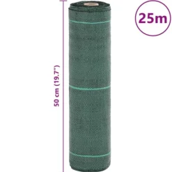 Ogräsmatta för effektiv ogräsbekämpning - UV-stabiliserat PP | Storlek: 0,5x25 m | Färg: Grön
