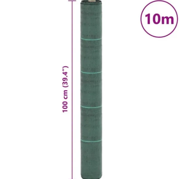 Discount Ogräsmatta för effektiv ogräsbekämpning | Storlek: 1x10 m | Färg: Grön | Material: Polypropen Markduk & Fiberduk