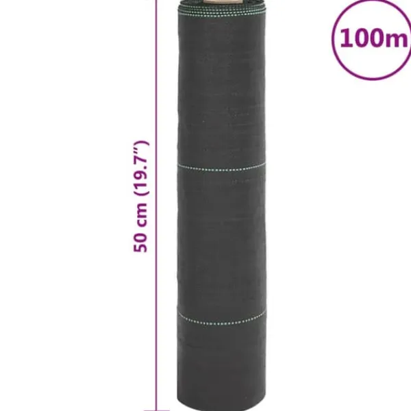 Clearance Ogräsmatta i slitstarkt PP - Ogräsbekämpning och vattengenomsläpplighet | Storlek: 0,5x100 m | Färg: Svart Markduk & Fiberduk