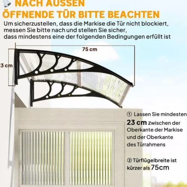 Outsunny Dfferrfredstage, Polykarbonat, Transparent, 100x75 cm