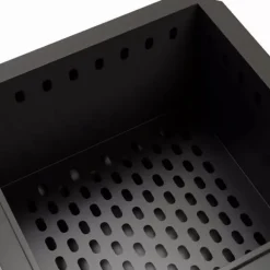 Outsunny Eldstad Metall Svart 48x48x41cm Rostfri - Rökfri bordseldat för trädgård & uteplats med eldpoker
