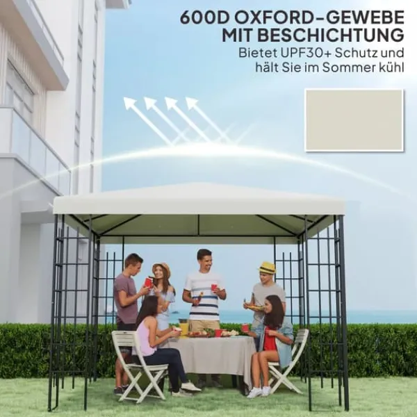 New Outsunny Ersatttak för Pinnaca 3x3m, Ljusgrått, Vattentätt Oxfordtyg, UPF30+ Tält & Lusthus