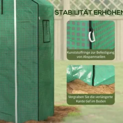 Outsunny Ersatzfolie PE-Folie Ersatzschutz mit UV-Schutz, Rolltür, Seitenfenster, Gewächshausfolie für Gewächshaus, Tomatenhaus, Grün, Kunststoff, 140 | CDON