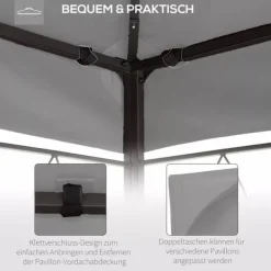 Sale Outsunny Erstatningstak for Paviljong 3x4m – Lyst Grått, 180g/m² Polyester Tält & Lusthus