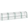 Outsunny Folietält Växthus med dörr Odlingstält Stativ PVC Transparent 395 x 100 x 80 cm