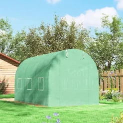 Discount Outsunny Folietunnel VCxthus GrCn 350x200x200cm PE/Stahl Växthus