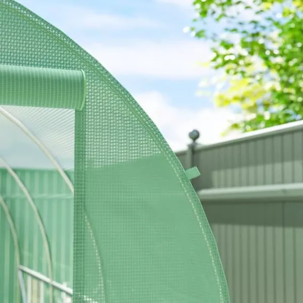 Discount Outsunny Folietunnel VCxthus GrCn 350x200x200cm PE/Stahl Växthus