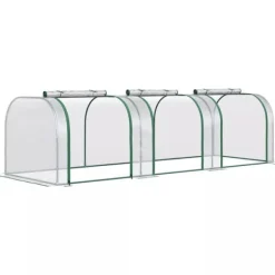 Outsunny Folietunnel, Växthus i Stål och PVC, Transparent, 295x100x80 cm