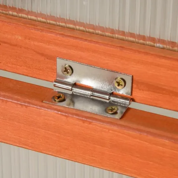 Outsunny Mini växthus med lock, orange, Tannenholz/Polykarbonat, 90x46x40cm