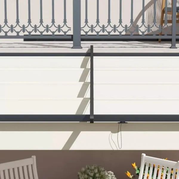 Outsunny Pergola 3x3m med infällbart tak, väggmonterad, vindtålig & vattentät, creme polyester