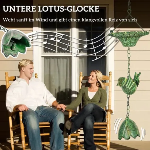 Outsunny Regnkedjor i Metall (Grön), 3-delat set, 123 cm