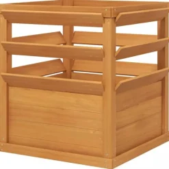 Outsunny Upphöjd planteringslåda med Spaljé Palisander Trädgrård 65x65x73cm