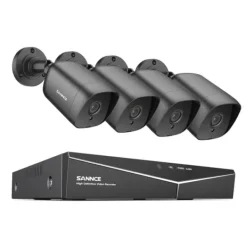 1080P 4-kanals DVR CCTV-system, utomhusväderbeständiga kameror, mobil fjärrövervakning.,al Kamera-a Säkerhetsmonitorer & Videokameror