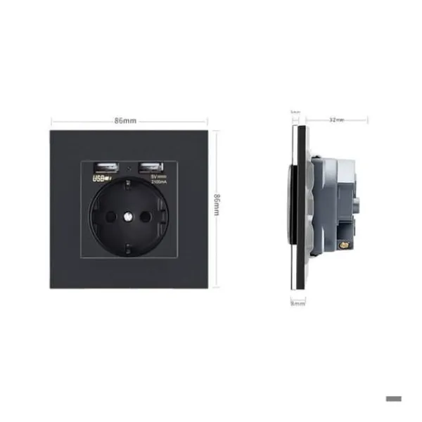 Outlet 1080P Wifi spionkamera nätuttag 2 USB-portar 5V 2A Falska Övervakningskameror