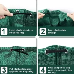 Hot 3-pack 72 gallon trädgårdsavfallspåsar, återanvändbara trädgårdspåsar, trädgårdspåsar, avfallsbehållare A386 Trädgårdskorgar